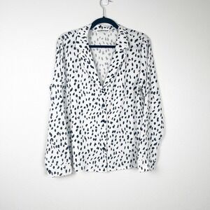 Ecowish Women's Animal Print Button Up Blouse Sz‎ L